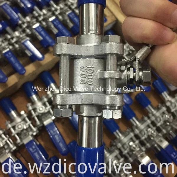 DICO Industrial Equipment & Komponenten CF8/CF8M Butt Weld End mit verlängertem Rohr 3 -pc -Kugelventil